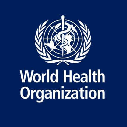 world health organization logo on blue background